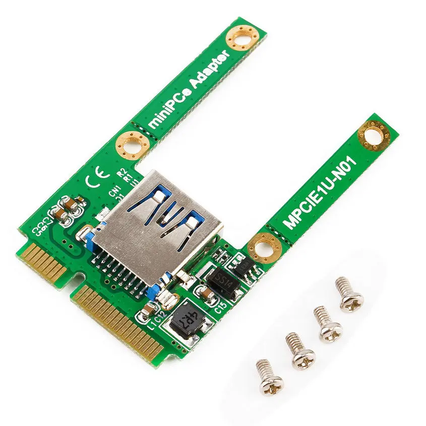 Hot New Mini PCI-E Card Slot Expansion to USB 2.0 Interface Adapter Riser Card