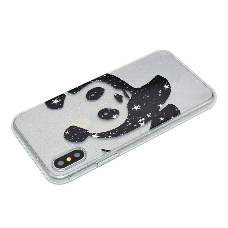 Cute cartoon glitter silicone case iphone x (24)