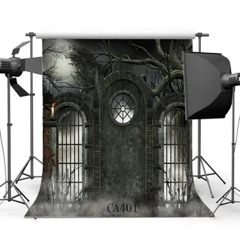 

Photography Backdrops Halloween Horror Night Mysterious Moon Stone Arch Scene Masquerade Portraits Photo Background