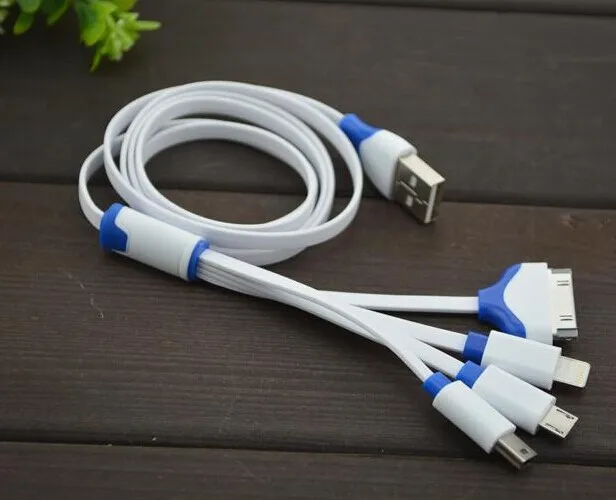 4 in 1 Flat Noodle USB Cable 30Pin+8Pin+5Pin Micro USB+Note 3/S5 Cable for Samsung/HTC/Xiaomi/Huawei for iPhone 4/4S/5/5S/6 Plus цена 4 in 1 Flat Noodle USB Cable 30Pin+8Pin+5Pin Micro USB+Note 3/S5 Cable for Samsung/HTC/Xiaomi/Huawei for iPhone 4/4S/5/5S/6 Plus цены онлайн