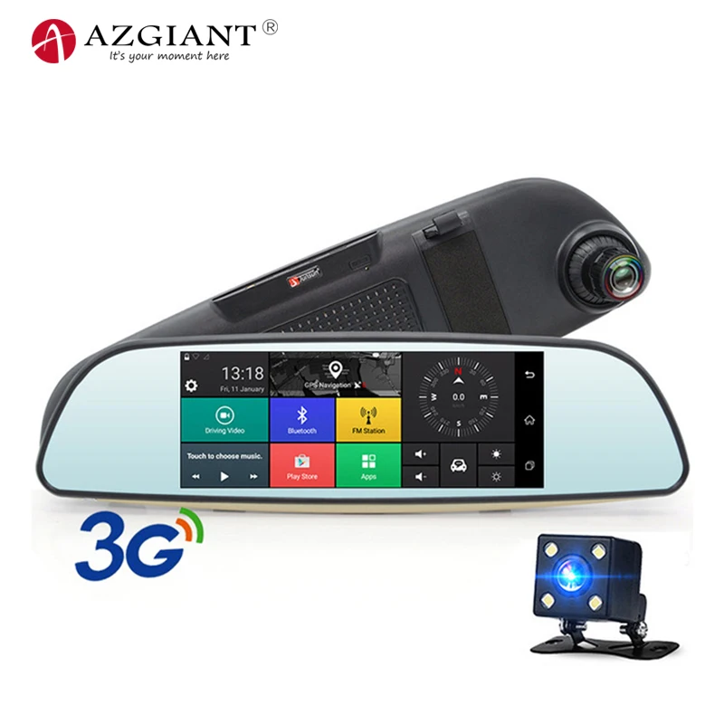 AZGIANT Full HD 1080P Carcorder Android 5.0 System 3G Car DVR Dash Cam IPS touch screen Works for All Car Bluetooth Hands-Free