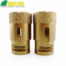Cheap 2pcs 35mm Vacuum brazed diamond core bits with M14 connection, professional quality drilling bits Cheap 2pcs 35mm Vacuum brazed diamond core bits with M14 connection, professional quality drilling bits