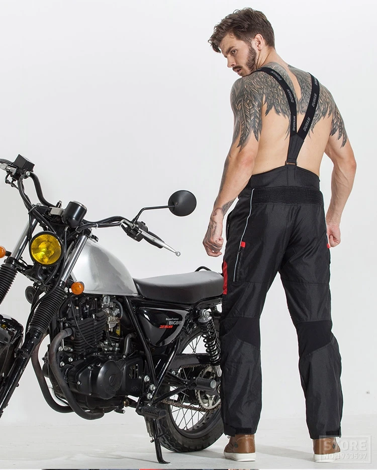 DUHAN, мужские мотоциклетные штаны, водонепроницаемые, морозостойкие, Осенние, зимние, мотоциклетные, мото штаны, для мотокросса, подтяжки, брюки, защитное снаряжение