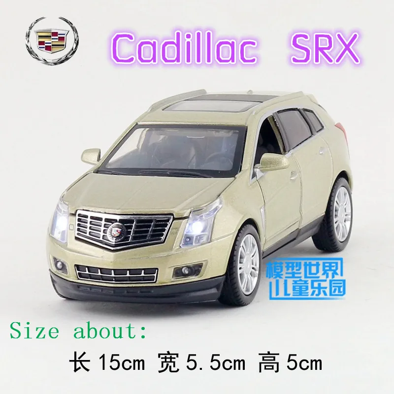 1:32 Масштаб/Литье под давлением модель/Cadillac SRX SUV спортивный автомобиль/освещение и музыка/обучающая игрушка для детского подарка или коллекции