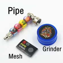 1PC Pipa + 1PC Tembakau + 1PC Jala Pipa Merokok Ramuan/Gulma/Pipa Tembakau pipa dengan Grinder Mesh Filter Dropshipping @ P(China)