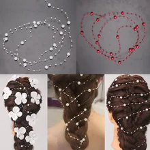 Свадебные аксессуары для волос, несколько звезд, жемчужная цепочка, ювелирные украшения для волос, цепочка на голову для невесты, вечеринки, выпускного вечера, головной убор