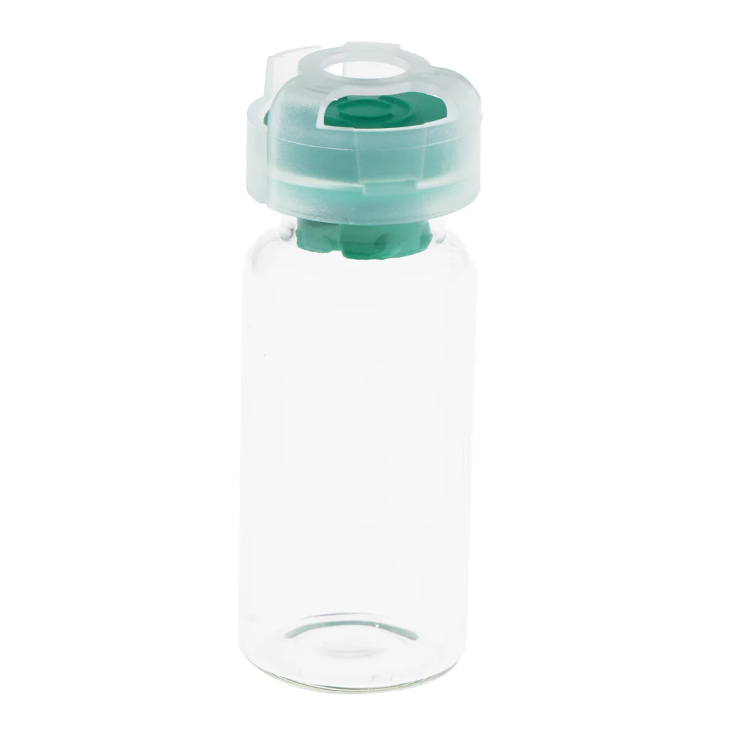 20Pcs 10ml Empty Sterile Glass Sealed Serum Vials Bottles Liquid Containers Transparent Body - 6 Colors Optional