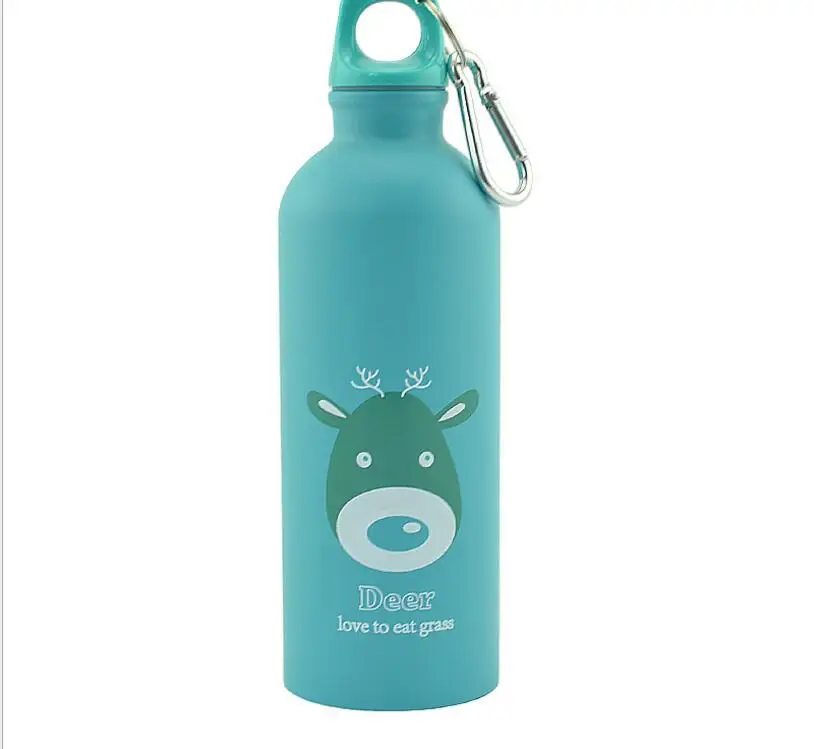 500 мл дорожная бутылка для воды для школы, офиса, термос, портативная Спортивная бутылка для велоспорта, кемпинга с крюком - Цвет: Светло-зеленый