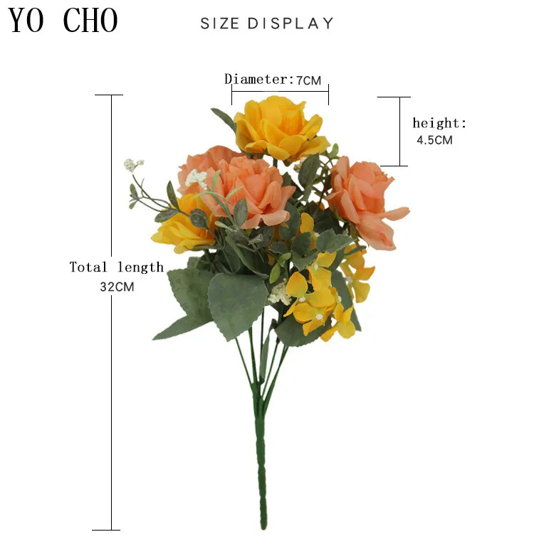 5 head roses simulation flowers 6
