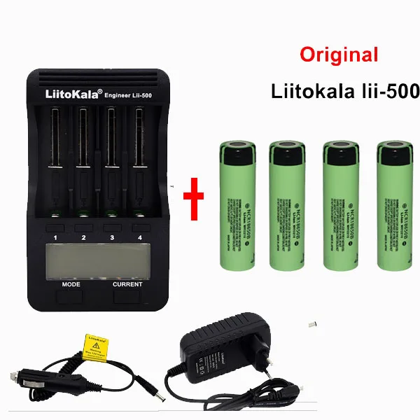 Najtaniej Liitokala lii 500 LCD 3.7 V 1.2 V 18500 26650 16340 14500 10440 18650 ładowarka + 4 szt. Do panasonic 18650 3400 mah bat