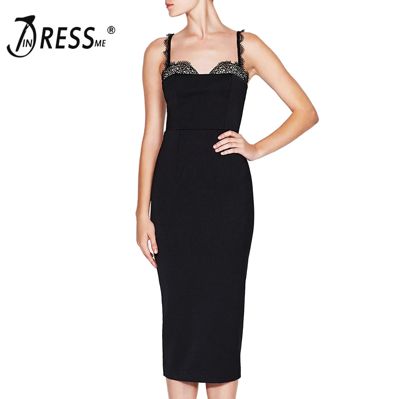 

INDRESSME Sexy Strapless Spaghetti Strap Backless Mini Women Party Dress Elegant Solid Split Bodycon Spring Women Dress Vestidos