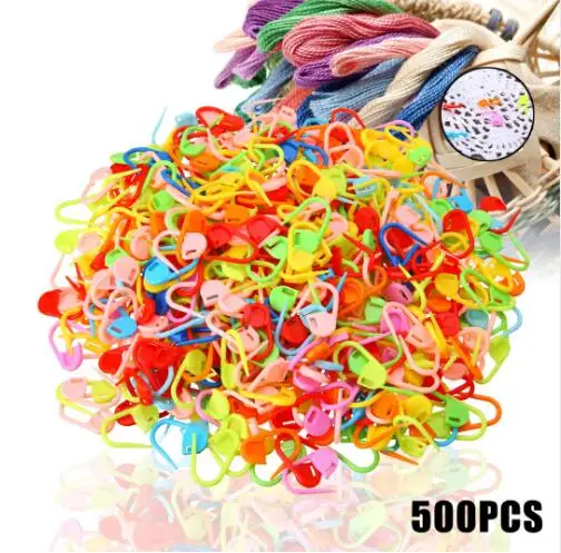 Hot Sale 50/100/500pcs Mixed Color Knitting Crochet Locking Stitch Needle Clip Marker Mayitr Crochet Locking Stitch
