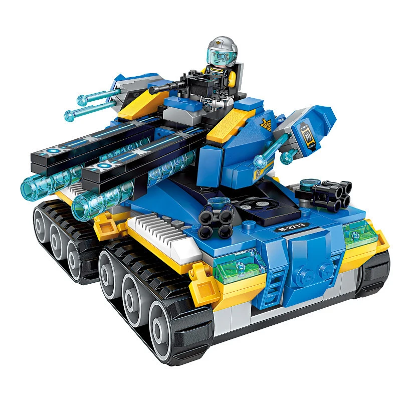 

398pcs City Series Building Blocks Compatible Friends Future Police Toy Technic Era Deformation Chariot Apocalypse Tank For Kid
