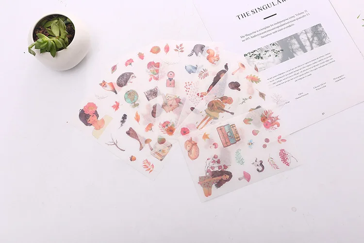 

6pcs Lovely forest paper sticker Organizer Calendar Diary Book Planner Sticker Scrapbook Decoration papeleria sale