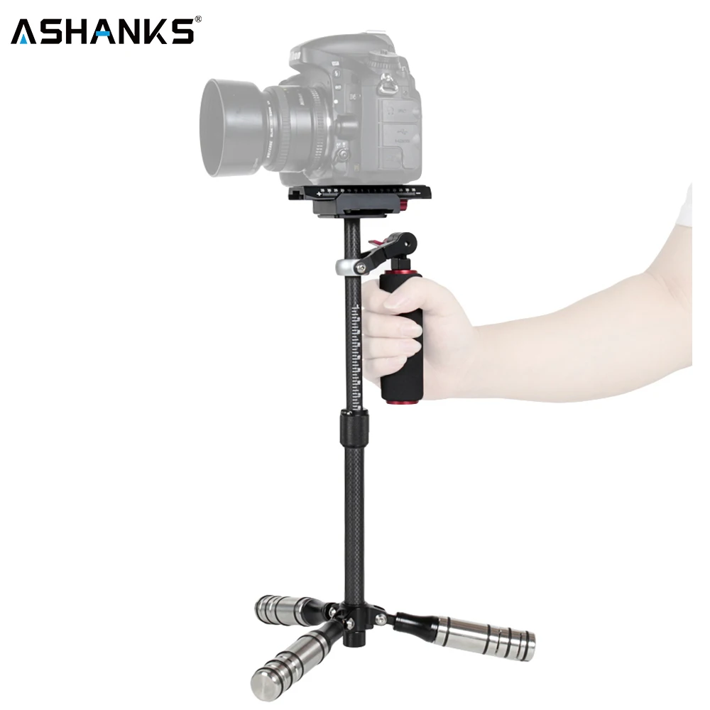 ASHANKS фотография Dslr Мини Steadycam Ручной Стабилизатор камеры углеродное волокно Steadicam для телефона/gopro/камера нагрузка 0,5-3 кг