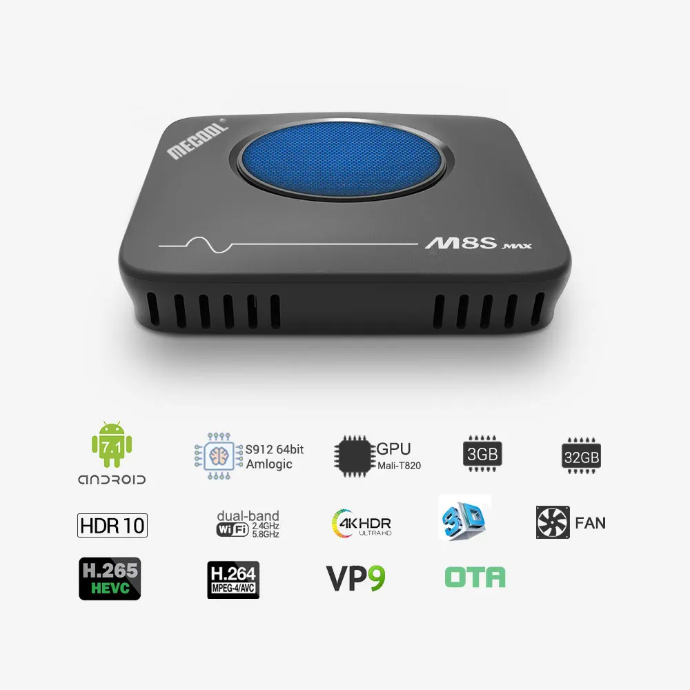 M8S Max tv Box Amlogic S912 3 ГБ ОЗУ 32 Гб ПЗУ 5G wifi bluetooth 4,0 Android 4 K VP9 H.265 ТВ-бокс с пультом дистанционного управления