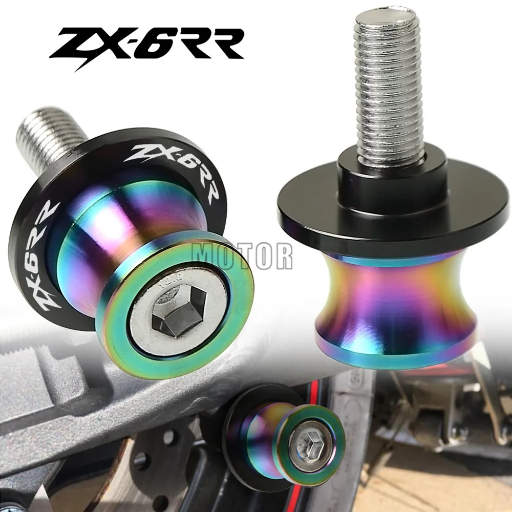 

10MM For Kawasaki Ninja ZX-6RR ZX600 2003-2006 ZX6RR ZX 6 RR 600 Motorcycle Rear Swingarm Slider Spools Stand Screws Protector