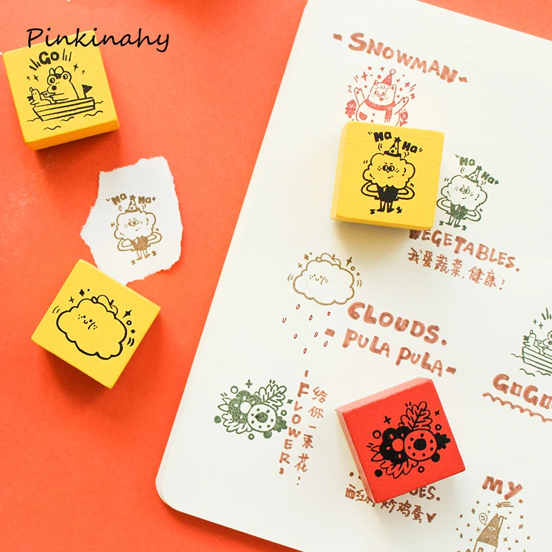 

Cartoon serise Decoration Stamp Wooden Rubber Stamps For Letters Diary Craft Scrapbooking Stationery Standard Stamp YZ013
