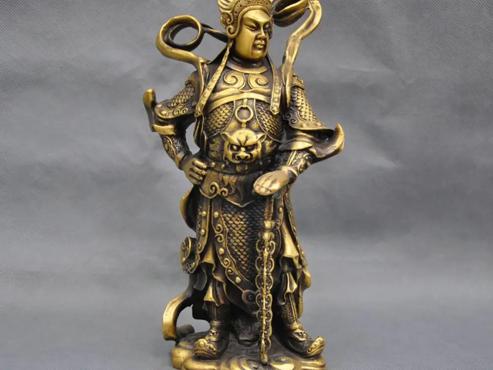 

10'' China Warrior Guardian Door Wei Tuo Protector Bronze Statue