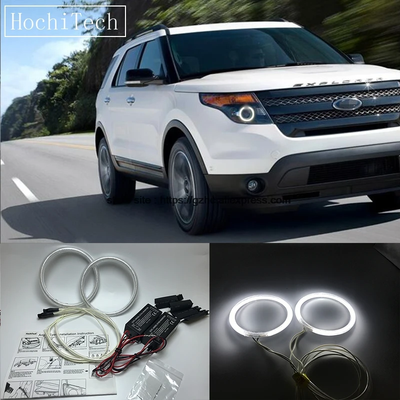 

HochiTech For Ford Explorer 2011-up Ultra Bright Day Light DRL CCFL Angel Eyes Demon Eyes Kit Warm White Halo Ring