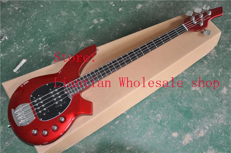 Высокое качество Musicman Bongo Металл красный 4 струнная музыкальная Мужская электрическая бас-гитара с активным звукоснимателем-189-5
