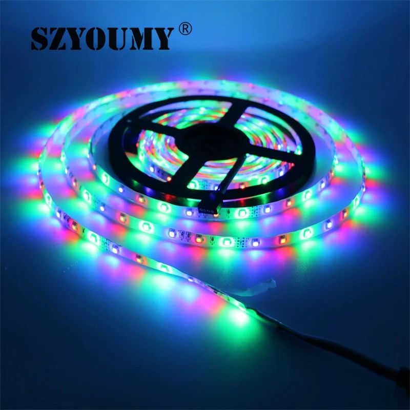 SZYOUMY Водонепроницаемый IP65 RGB Светодиодные ленты 2835 SMD DC12V светодиодный свет 5 м 300 светодиодный s с 24Key ИК-пульт дистанционного 2A питание