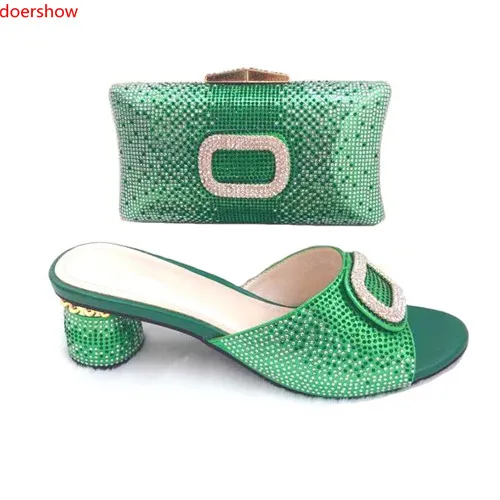 

doershow Nigerian Party Shoe and Bag Sets Italian Shoes with Matching Bags for Women African nice Shoes and Bag Sets!HLM1-10