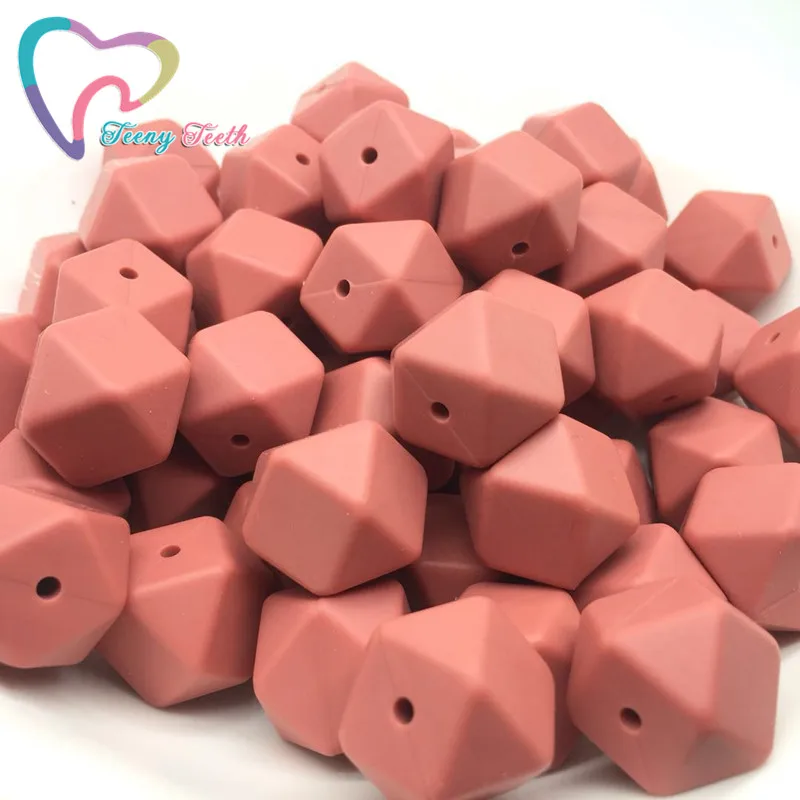 

Teeny Teeth 10 PCS Maroon Baby Beads Accessories Silicone Hexagon Beads 17 MM Food Grade Jewelry Baby Nursing Geometric Beads