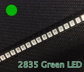 

100PCS/lot SMD LED 2835 Green 0.2W high bright light emitting diode chip leds 520-525NM