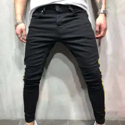 FeiTong обтягивающие мужские джинсы одежда осень 2018 г. деним Хлопок Прямые рваные мотобрюки Проблемные Джинсы для женщин брюки девочек мужской