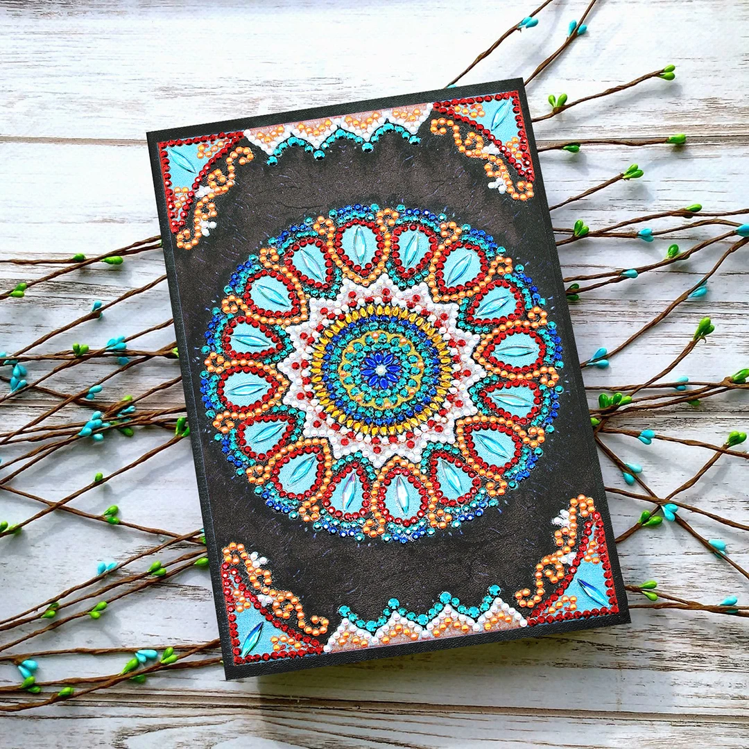 AZQSD Diamond Painting Mosaic Notebook Special Shaped Flower Mandala Patterns A5 Diary Book Embroidery Gift DIY 