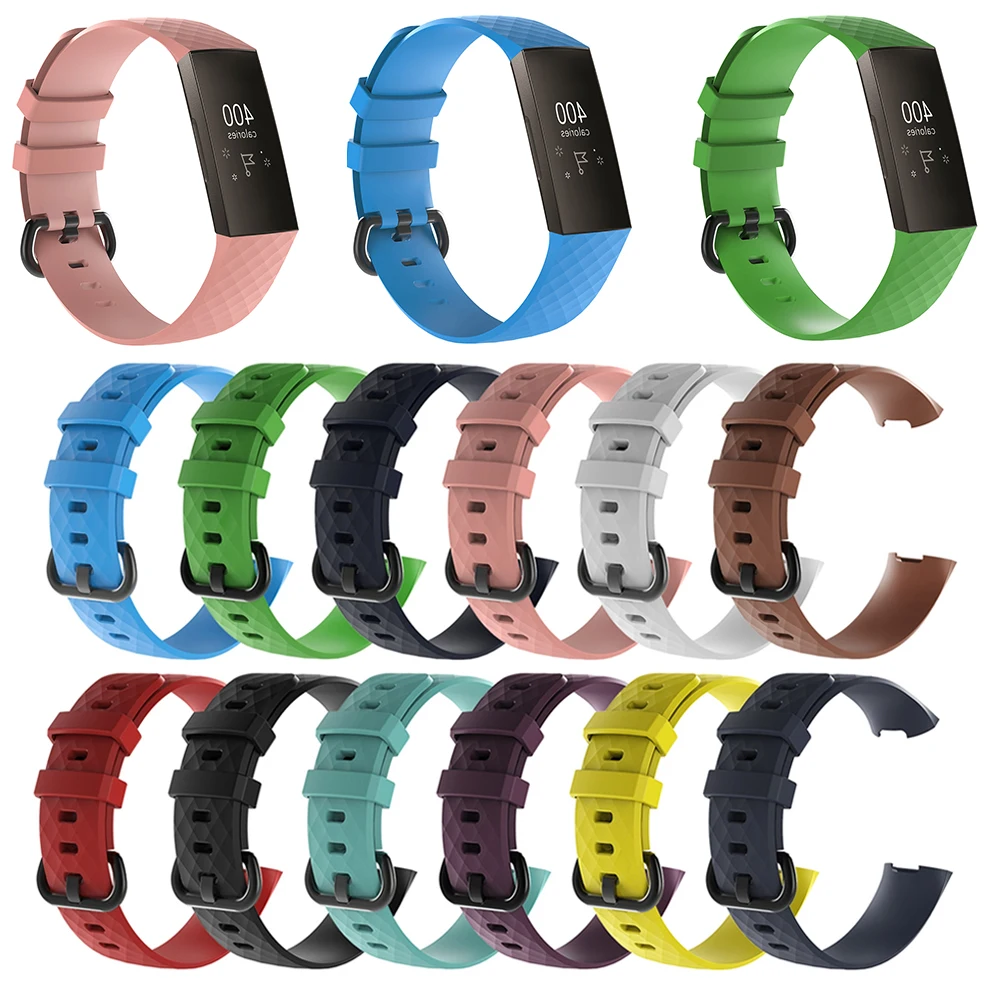 

Silicone Wrist Band Strap for Fitbit Charge 3 Fitness Activity Tracker Smartwatch Replacement Sports Watch Band Strap