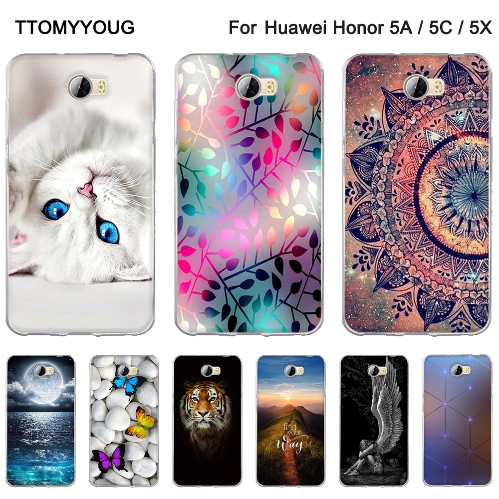 

Luxury Case For Huawei Y5 2 / Huawei Y5 II Coques 3D Printing Cartoon Soft Silicon Case For Huawei Y5II 5.0 Inch Capa Funda Bag