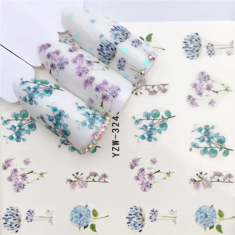 YWK 1 PC Flower / Animal Designs Water Transfer Sticker Nail Art Decals DIY Fashion Wraps Tips Manicure Tools