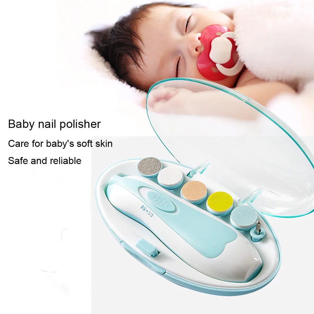 

baby Manicure Baby Nail File Clippers Electric Trimmer Newborn Toddler Toes Trim Nails Polish 360° round grinding nail trimmer
