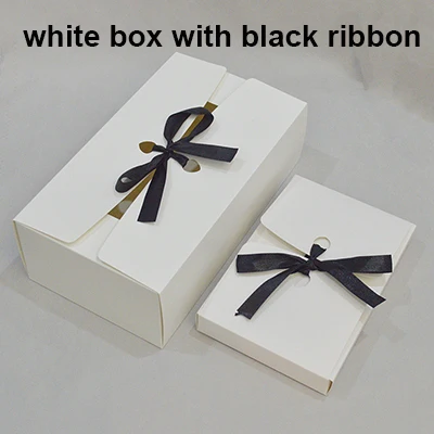 10 шт бумажные подарочные коробки свадебные с лентой крафт упаковочная коробка для печенья черно-белая крафт-коробка для упаковки конфет подарочная коробка - Цвет: white