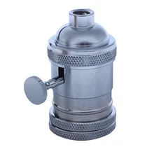 E27 ES винтажный Ретро Эдисона винтовой патрон лампы держатель светильник с выключателем хром