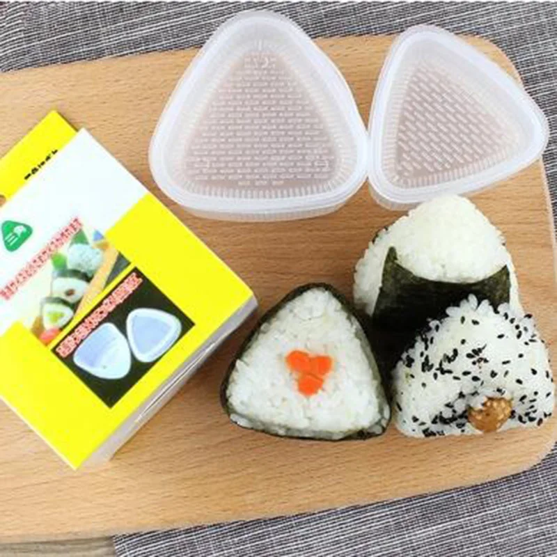 

2pcs/Set Sushi Maker Japanese Onigiri Bento Box Kitchen Accessories DIY Rice Ball Mold Nori Sushi Tools