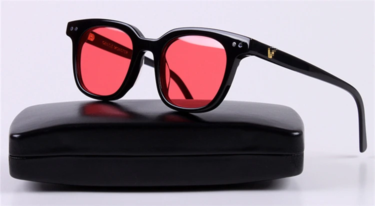 Корейский фирменный дизайн Нежные классические ацетатные Квадратные Солнцезащитные очки для женщин и мужчин, солнцезащитные очки с цветными линзами, защита от уф400 лучей