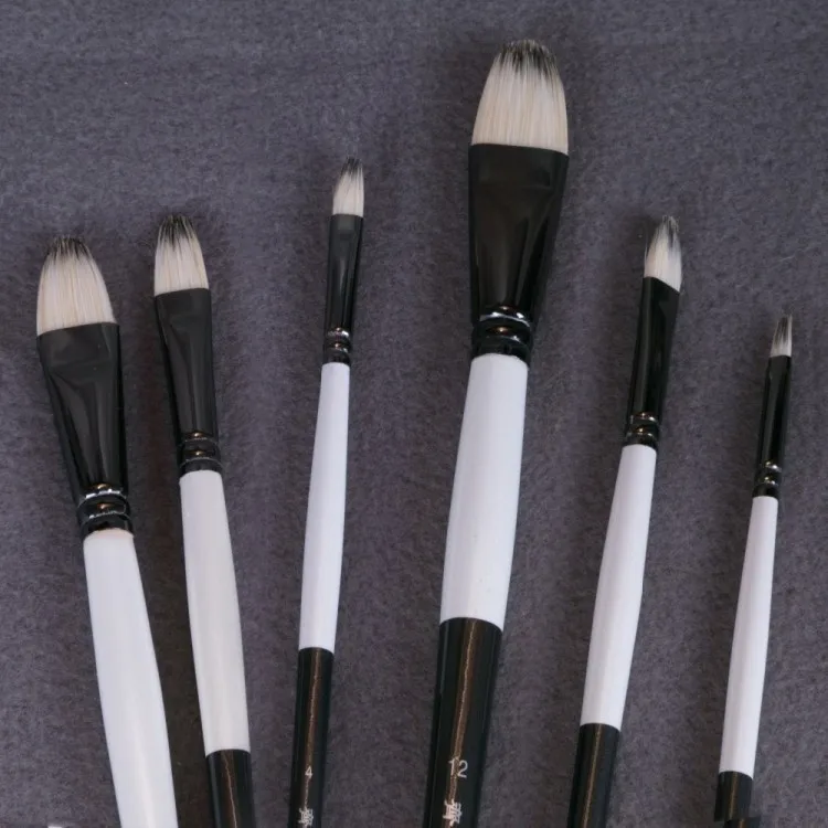 

6Pcs/Set Qishuixuan Bristle Blend Oil Painting Brush Thick Hard Brushes To Paint Acrylic Paints For Drawing Artist Paint Brush