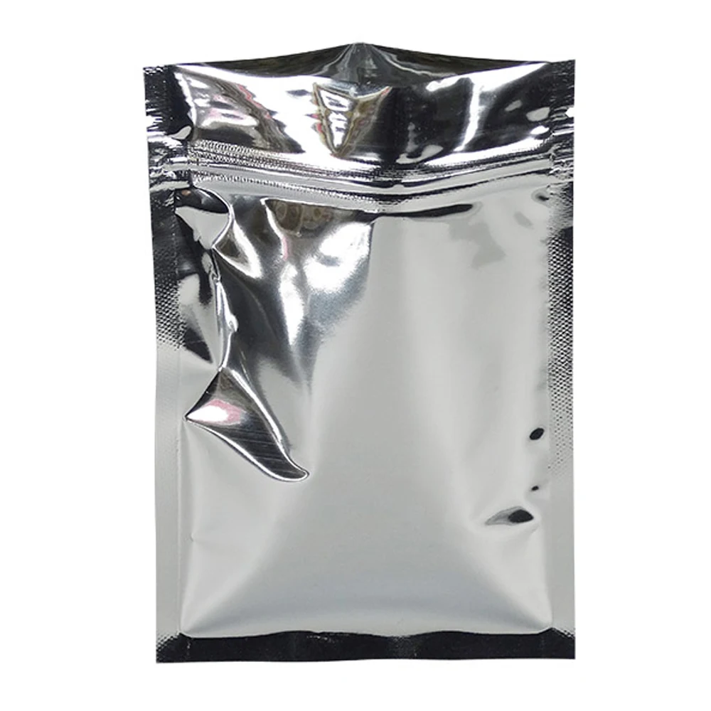 9*14 см 100 шт. серебристый Алюминий Фольга Zip-Lock посылка МЕШОК Mylar Ziplock заварены упаковка мешок для конфеты Чай снэк-в упаковке