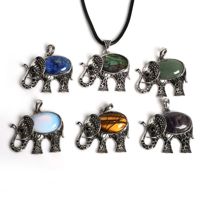 Подвески в виде слона посеребренные с натуральным камнем 1 шт. | Украшения и