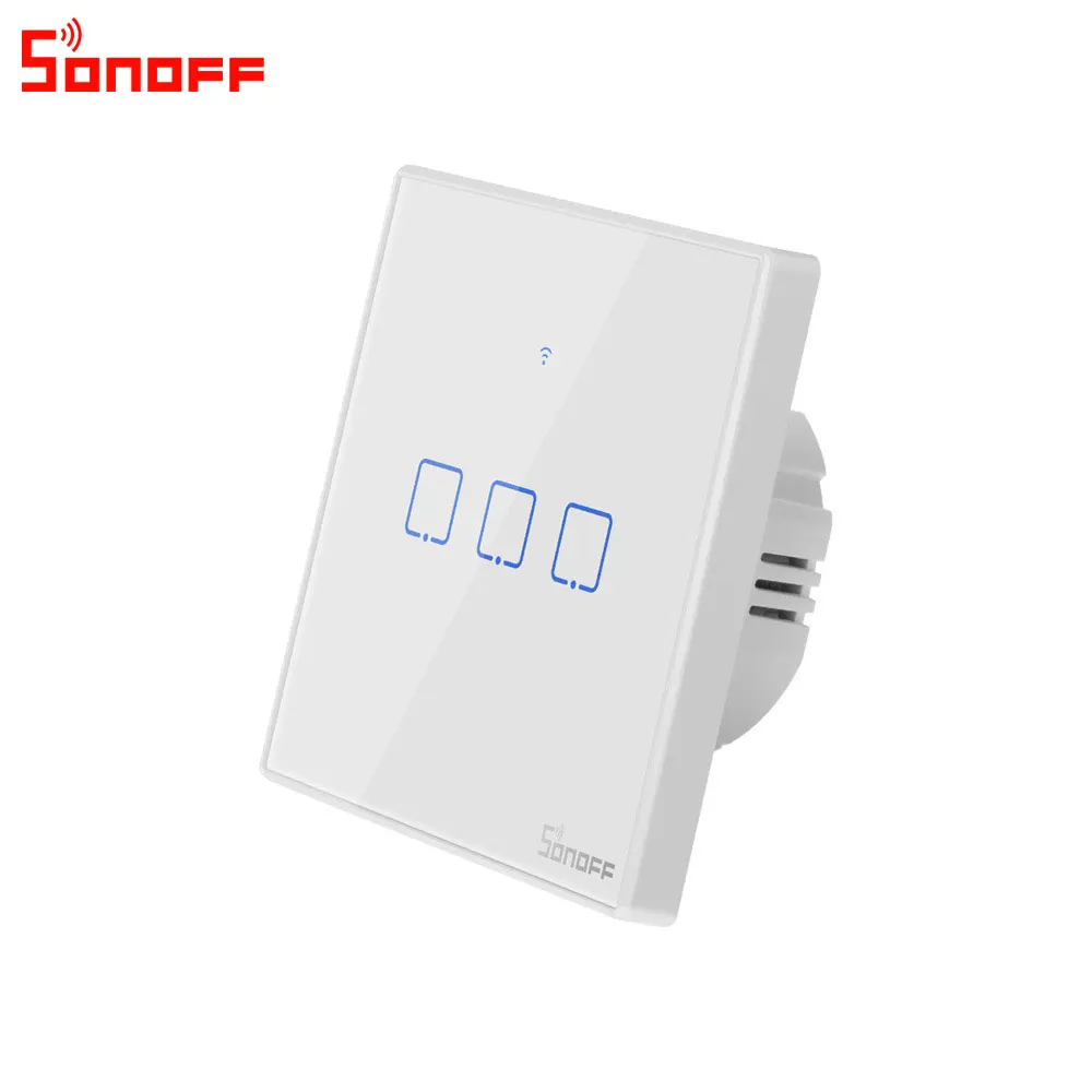 Itead Sonoff T2EU 433 МГц Интеллектуальный переключатель Wi-Fi rf-управляемый 1/2/3 с RM433 Controllor работает с Amazon Alexa Google Home IFTTT