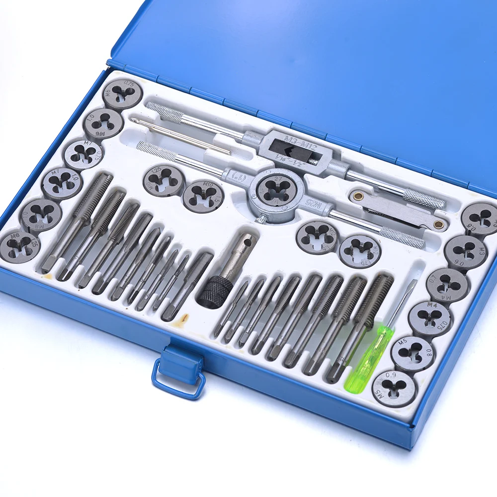 

40Pcs/Set Top Quality Alloy Steel Metric Tap and Die Set Tap Reamer Professional Multi Type Tool for Model Processing DIY Tools