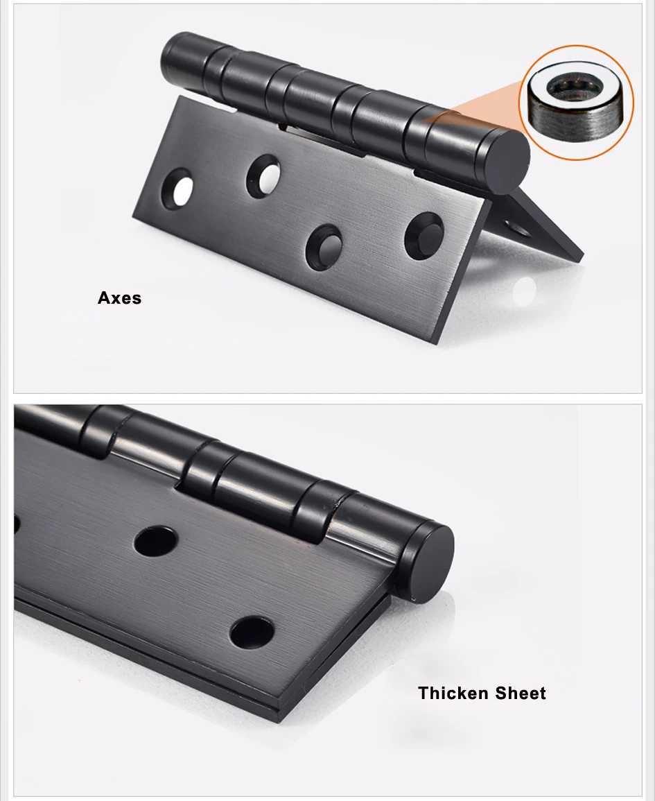 1 шт. 4 дюймов шариковый подшипник флеш петли Нержавеющая сталь дверные петли 3 мм толщиной с винты мебель шкаф дверных петель