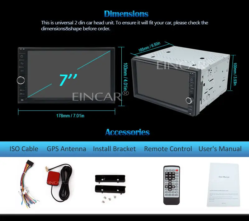 Sale Android 5.1 2 Din Car In Dash Stereo 7