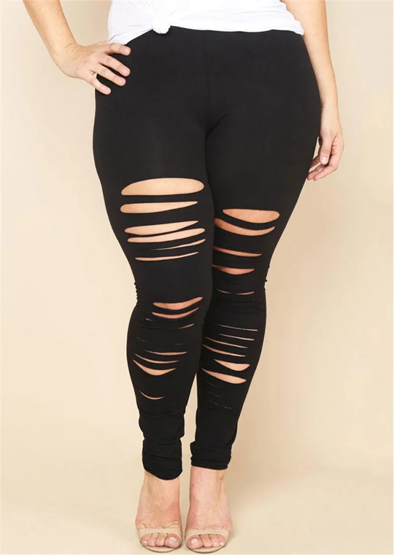 New Plus Size Women High Waist Pencil Stretch Casual Skinny Leggings