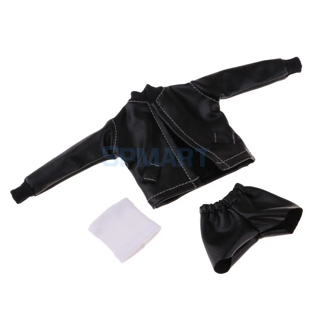 12inch Dolls Clothes PU Leather Jacket Shorts Pants Vest Outfit for Blythe Licca Pullip Azone Party Dress Up