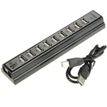 1 шт. мульти персональный компьютер USB концентратор 10 портов 2,0 Компьютерная периферийная система usb-концентраторы портативный usb-разветвитель для Nootbook ноутбуков