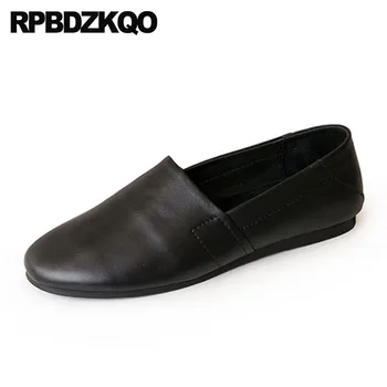 

genuine leather designer shoes men luxury 2018 high quality comfort fashion slip on popular driving european real black new